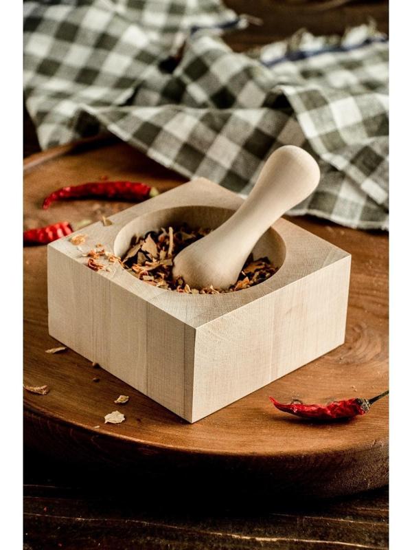 Ступка с пестиком квадратная,  10,5х10,5х5,6см