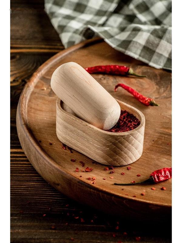 Ступка с пестиком овальная,  10х5х6см