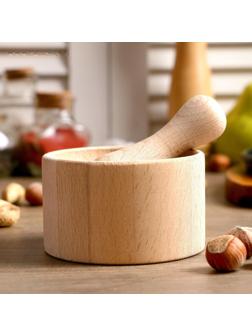 Ступка с пестиком круглая,  D=10см,  6,5см