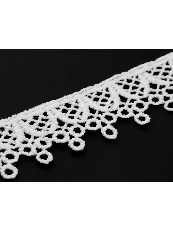 Кружево гипюровое, 20 мм × 9 ± 0,5 м, цвет молочный