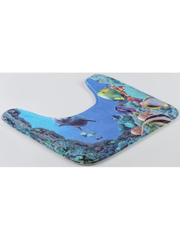 Набор ковриков для ванной и туалета Доляна «Дельфин», 3 шт: 35×39, 40×50, 45×75 см