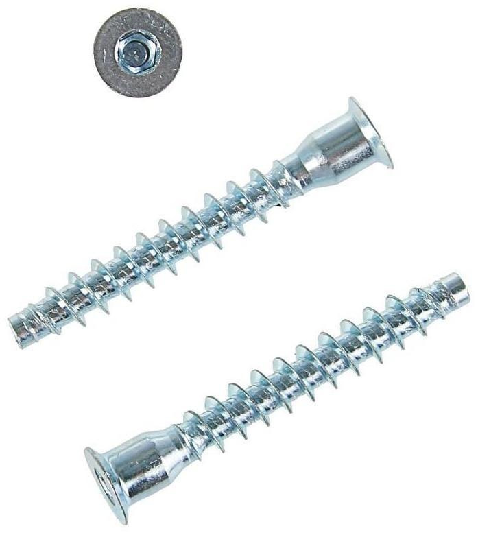 Винт конфирмат, 7х50 мм, стальной, оцинкованный