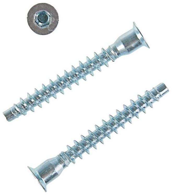 Винт конфирмат, 6.3х50 мм, стальной, оцинкованный