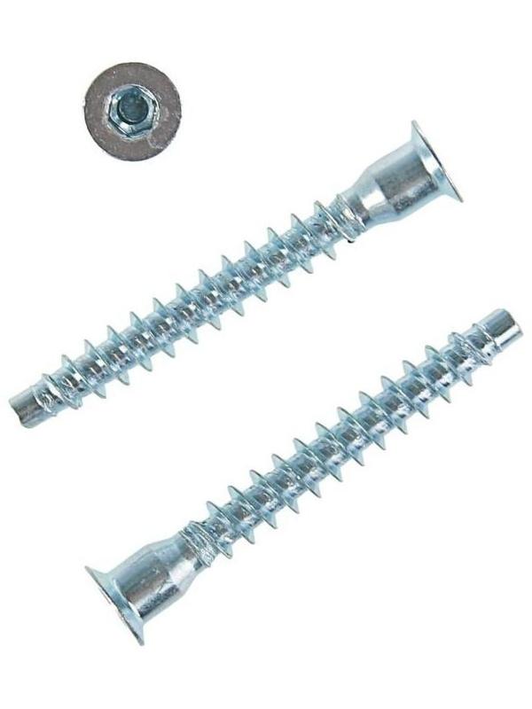 Винт конфирмат, 6.3х50 мм, стальной, оцинкованный