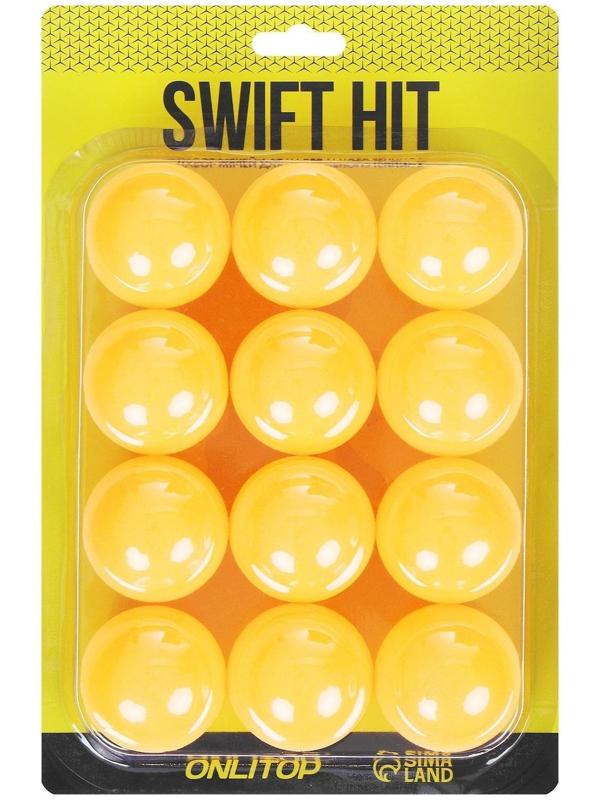 Мяч для настольного тенниса 40 мм, набор 12 шт., цвет оранжевый