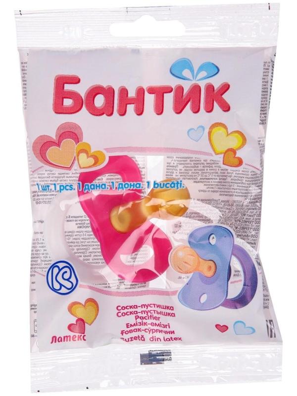 Пустышка латексная классическая «Бантик», от 0 - 3 мес., цвет МИКС