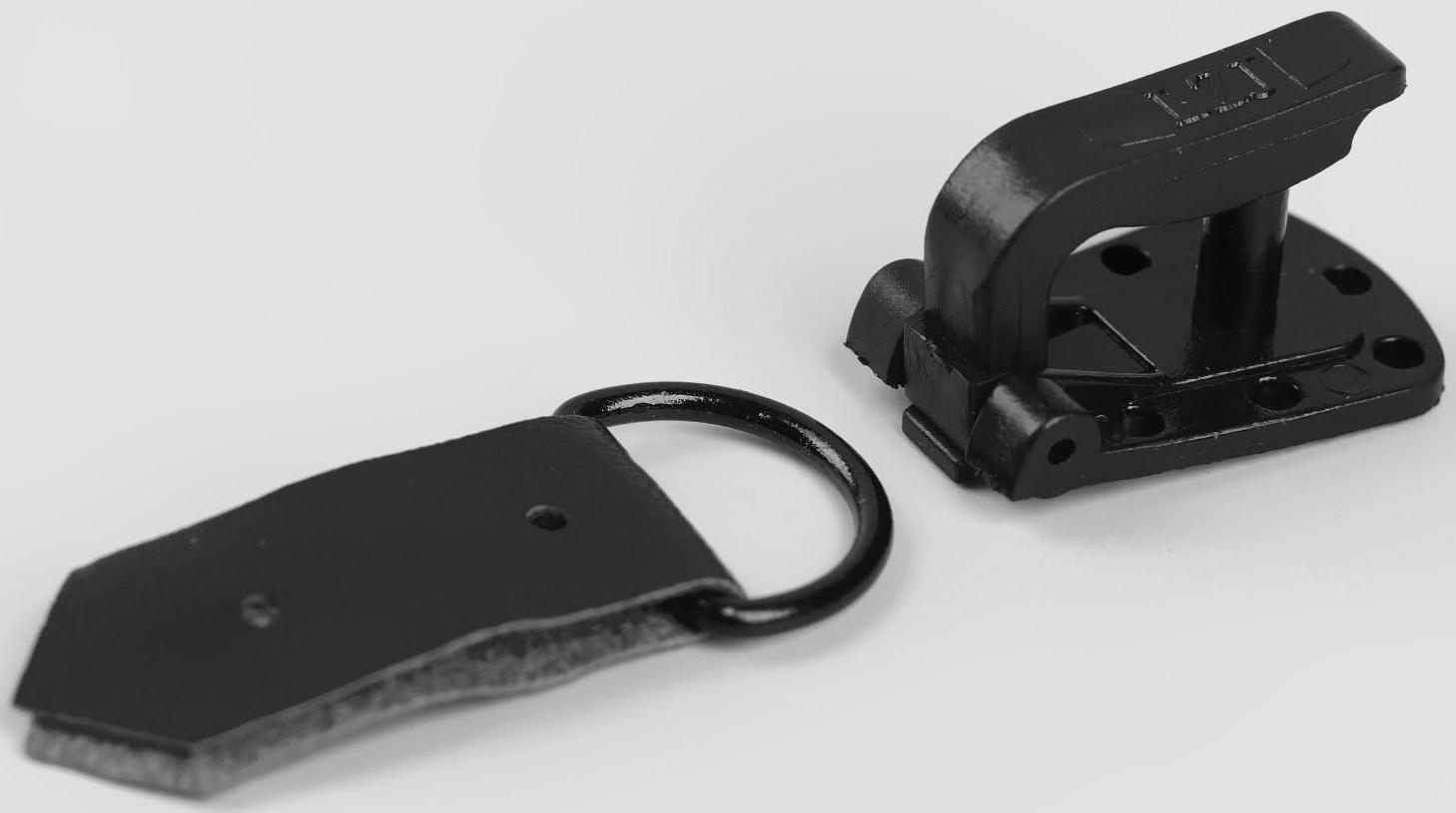 Крючки пришивные, пластиковые, для верхней одежды, 5 × 1,5 см, 6 шт, цвет чёрный