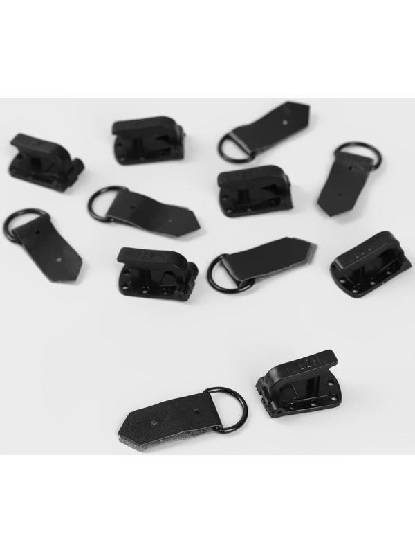 Крючки пришивные, пластиковые, для верхней одежды, 5 × 1,5 см, 6 шт, цвет чёрный