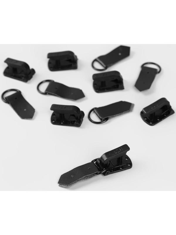 Крючки пришивные, пластиковые, для верхней одежды, 5 × 1,5 см, 6 шт, цвет чёрный