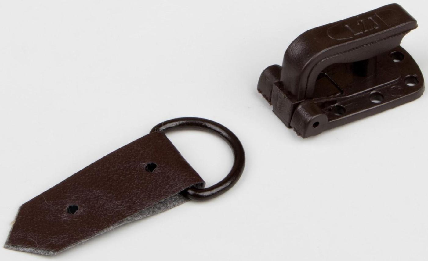 Крючки пришивные, пластиковые, для верхней одежды, 5 × 1,5 см, 6 шт, цвет коричневый