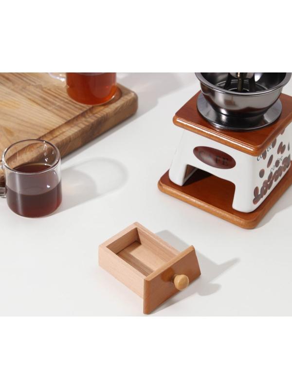 Кофемолка с ручкой «Кофе», 10×18 см, цвет светлое дерево