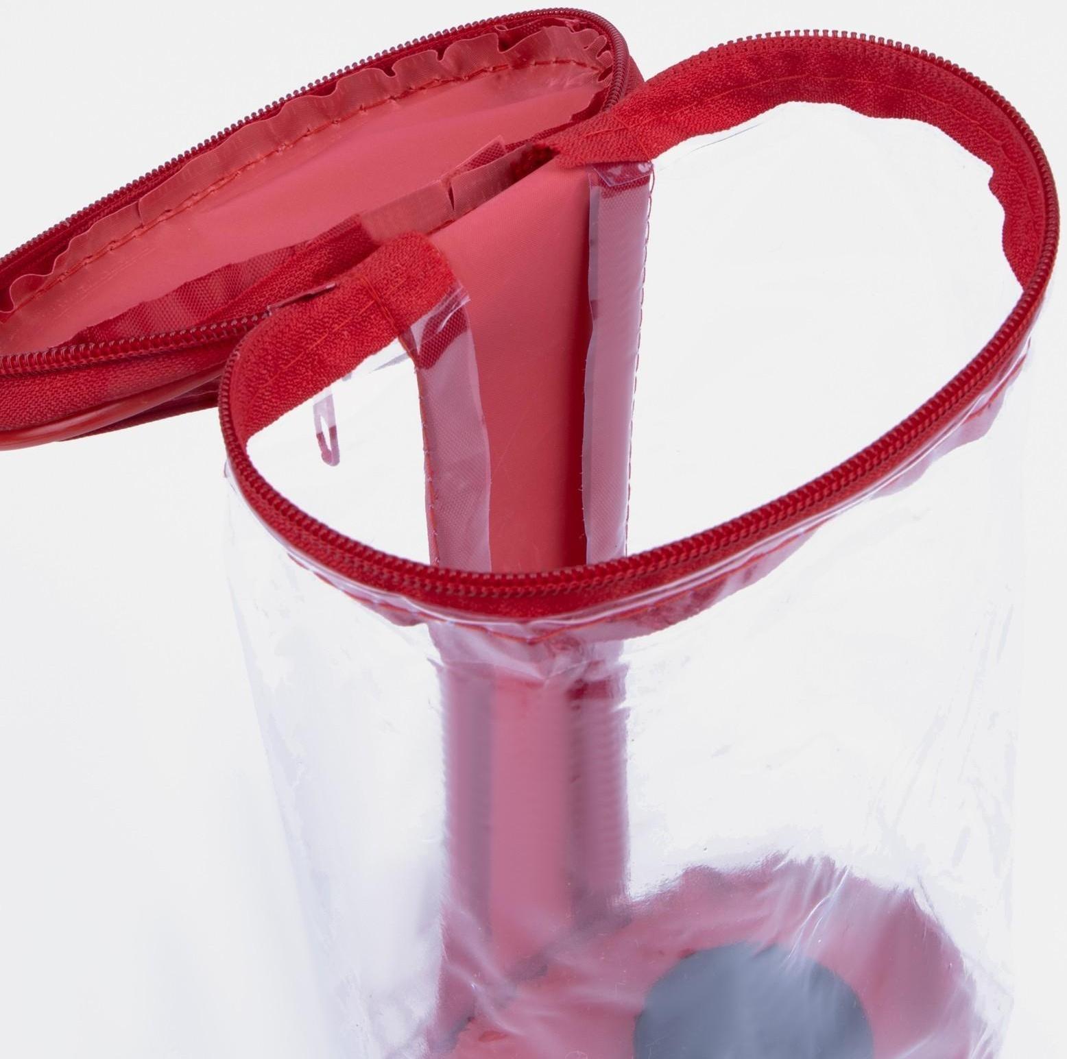 Косметичка на молнии, с ручкой, цвет красный