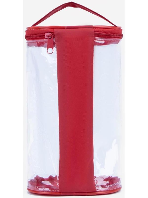 Косметичка на молнии, с ручкой, цвет красный