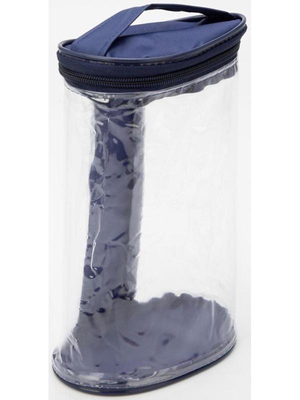 Косметичка на молнии, с ручкой, цвет синий