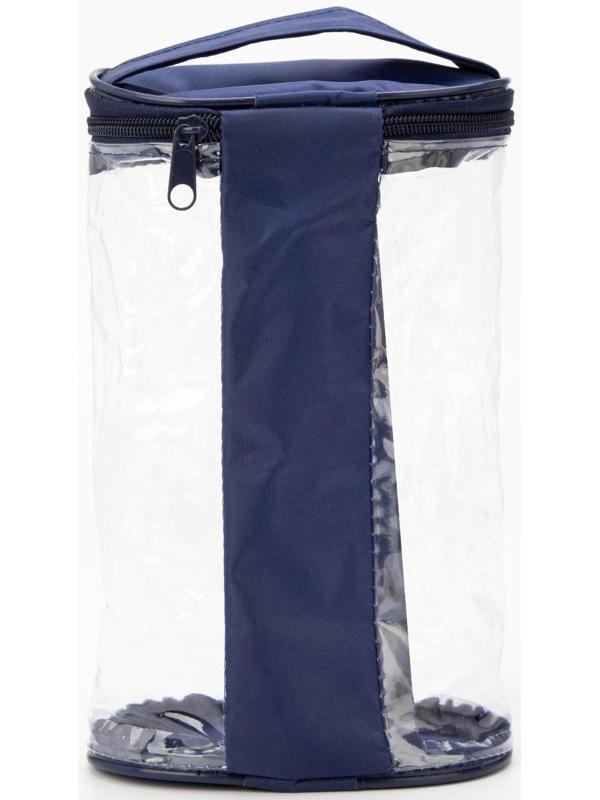 Косметичка на молнии, с ручкой, цвет синий