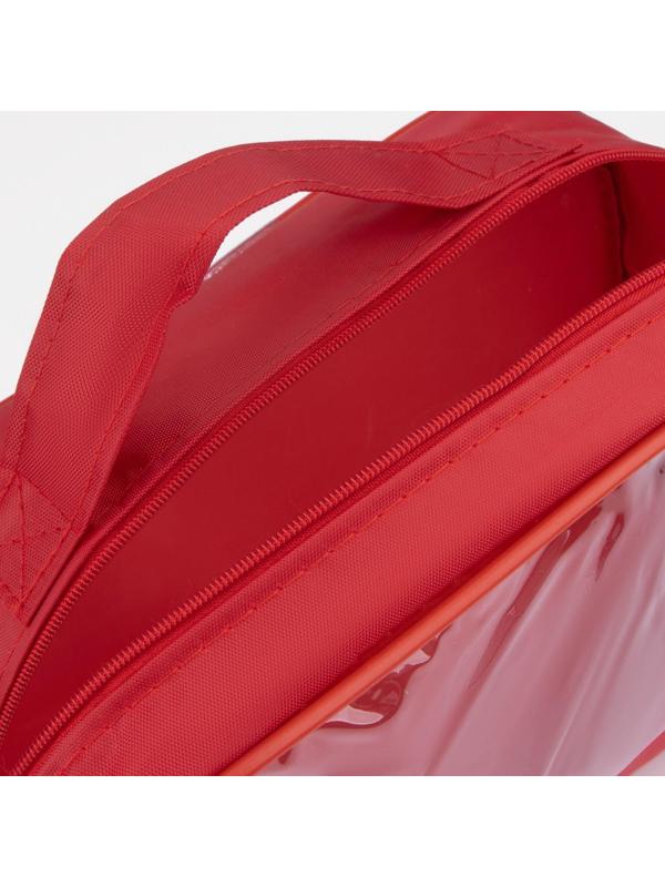 Косметичка на молнии, с ручкой, цвет красный