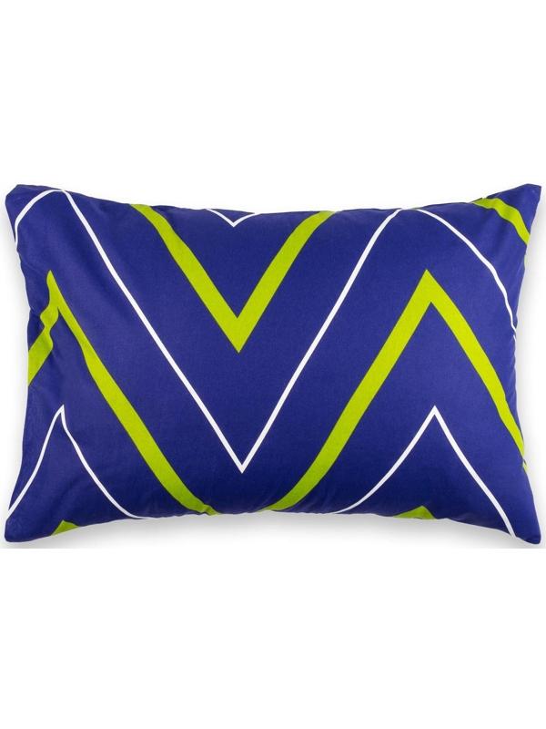 Наволочка Этель «Зелёно-синие зигзаги» 50х70, поплин, 125 г/м2