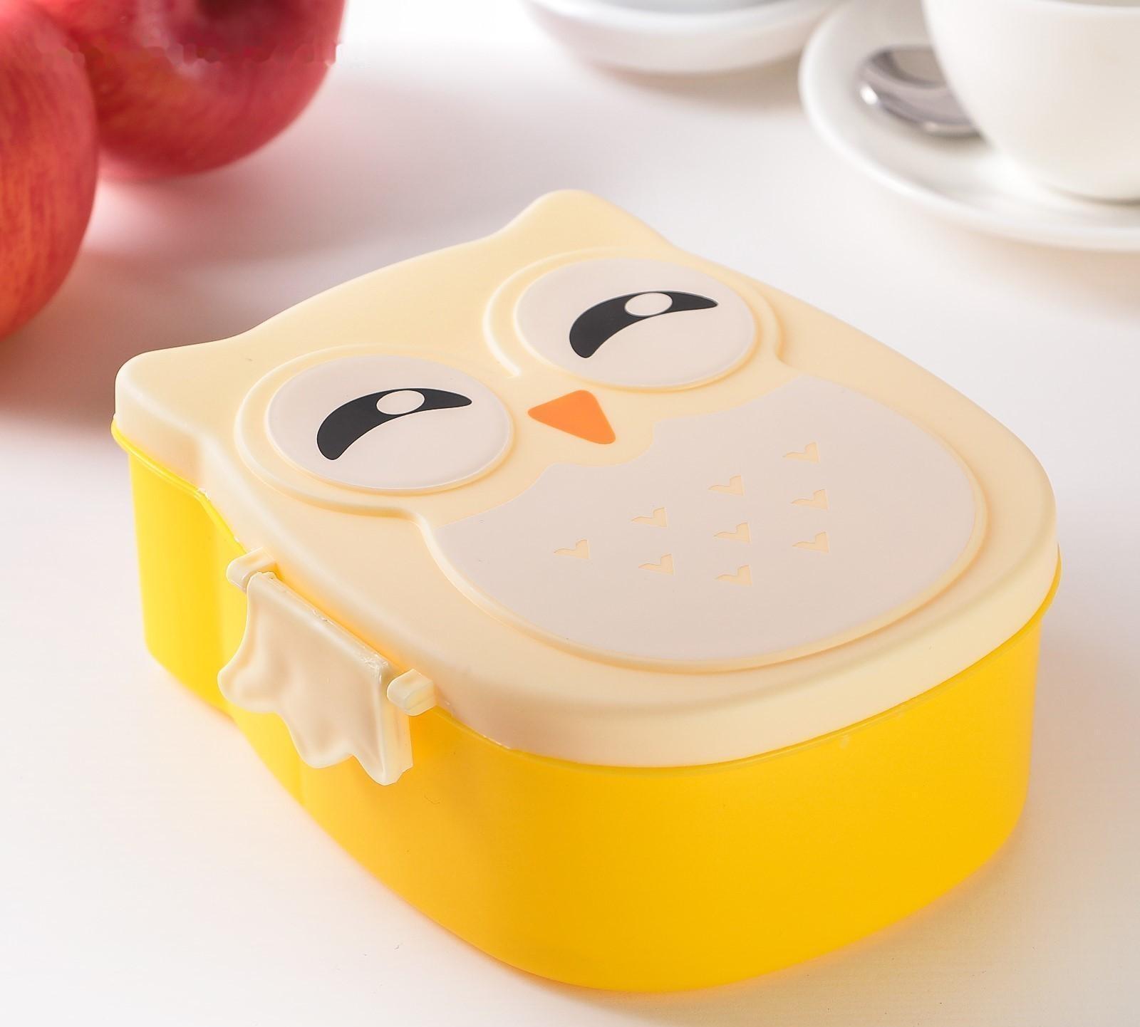 Ланч-бокс пластиковый «Совушка», 2 отделения: 300 мл, 450 мл, с ложкой, цвет МИКС