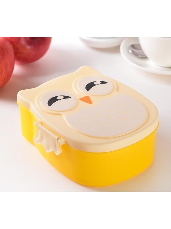 Ланч-бокс пластиковый «Совушка», 2 отделения: 300 мл, 450 мл, с ложкой, цвет МИКС