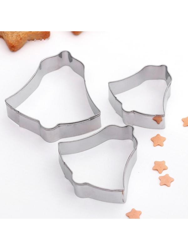 Набор форм для вырезания печенья Доляна «Колокольчик», 3 шт, 6×6 см, цвет хромированный