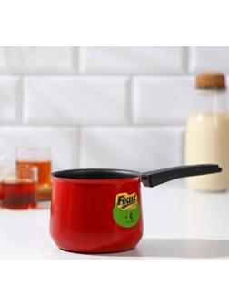 Турка «Корсика», 450 мл, 20×9,5×7,5 см, пластиковая ручка, антипригарное покрытие, цвет чёрный