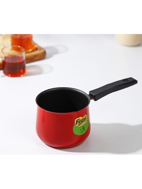 Турка «Корсика», 450 мл, 20×9,5×7,5 см, пластиковая ручка, антипригарное покрытие, цвет чёрный