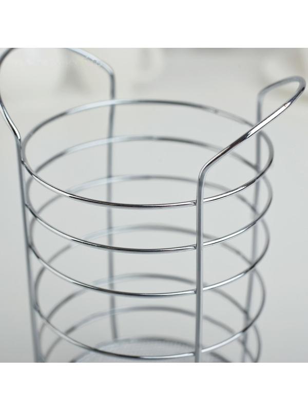 Сушилка для столовых приборов Доляна, 10×10×18 см, цвет хром