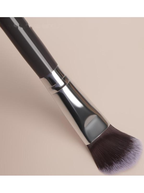 Кисть для макияжа «Brush GRAPHITE», 17 см, цвет тёмно-серый/серебристый