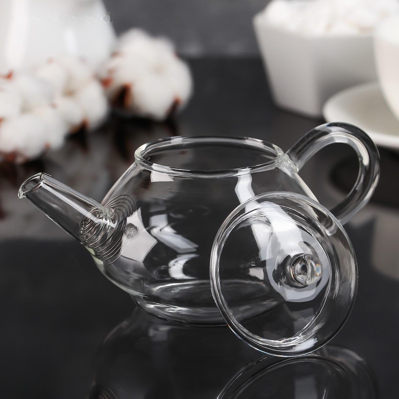 Чайник стеклянный заварочный «Дамбо», 100 мл, металлическое сито