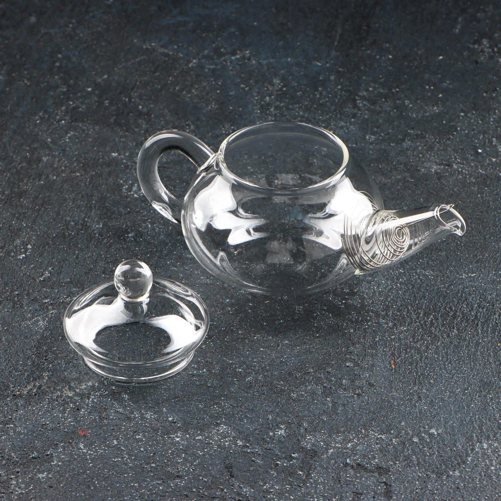 Чайник стеклянный заварочный «Дамбо», 100 мл, металлическое сито