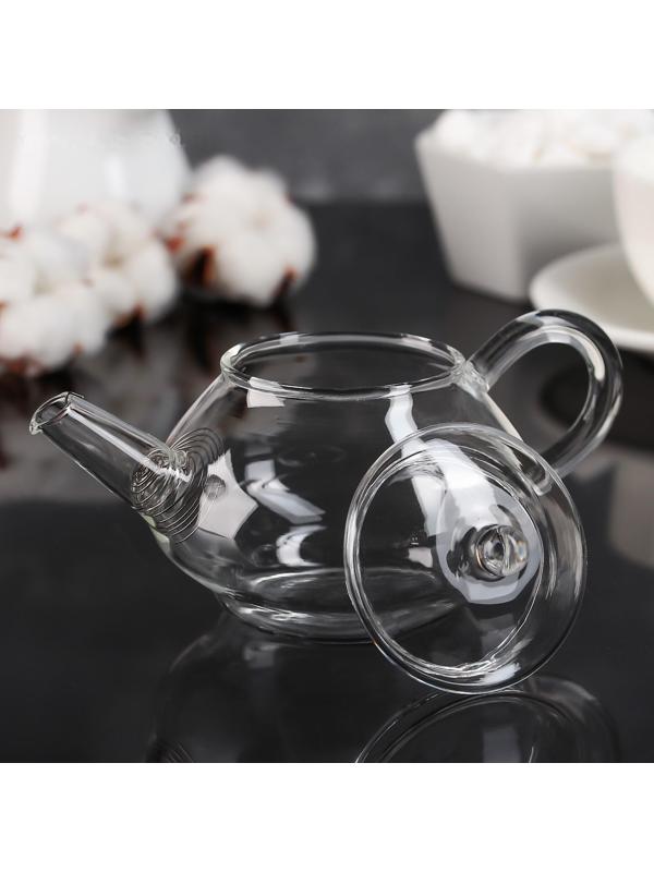 Чайник стеклянный заварочный «Дамбо», 100 мл, металлическое сито