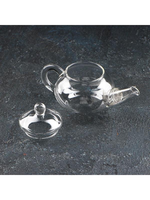 Чайник стеклянный заварочный «Дамбо», 100 мл, металлическое сито