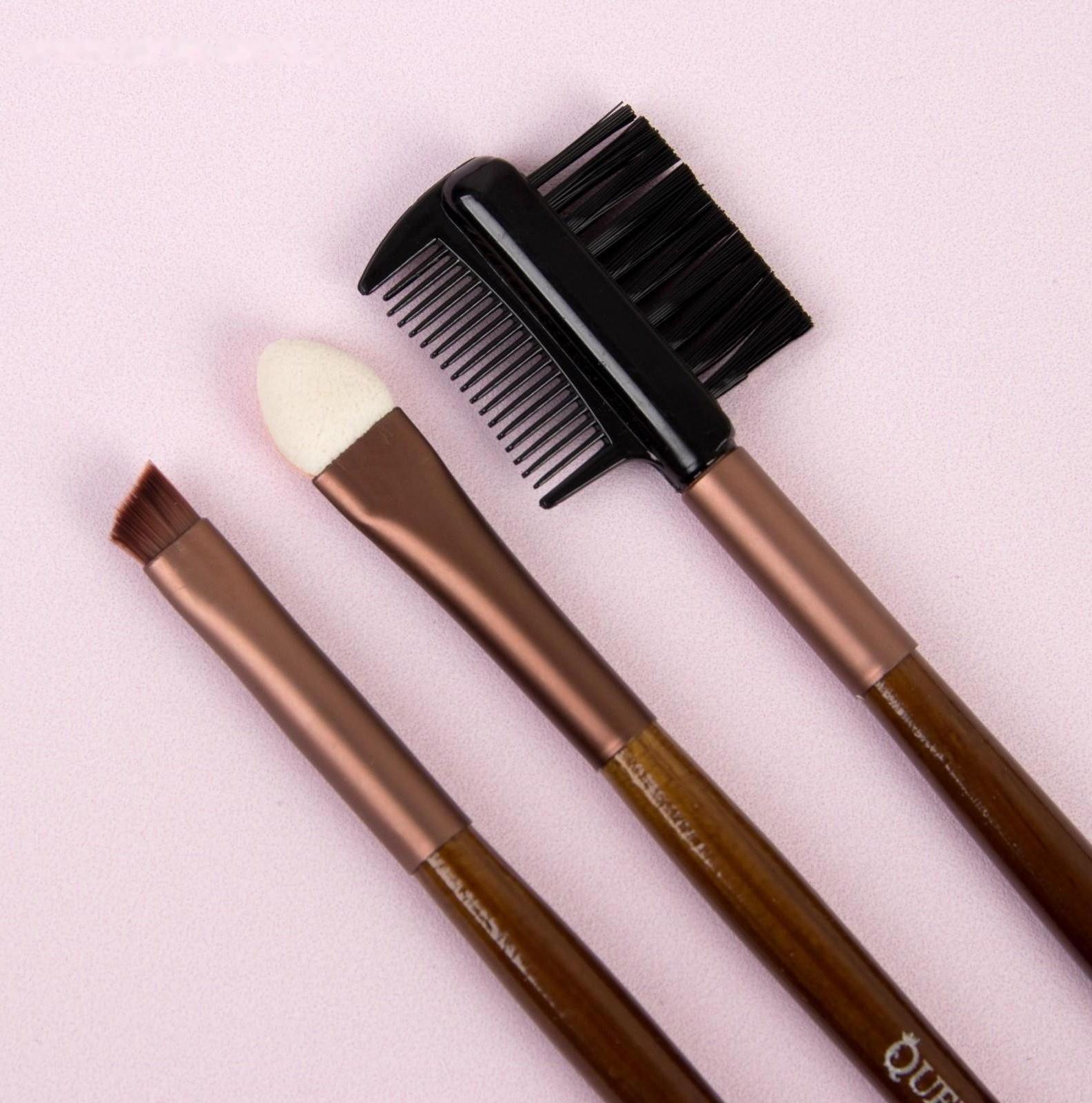 Набор кистей для макияжа «Сдержанность», 7 предметов, чехол на кнопке, цвет коричневый