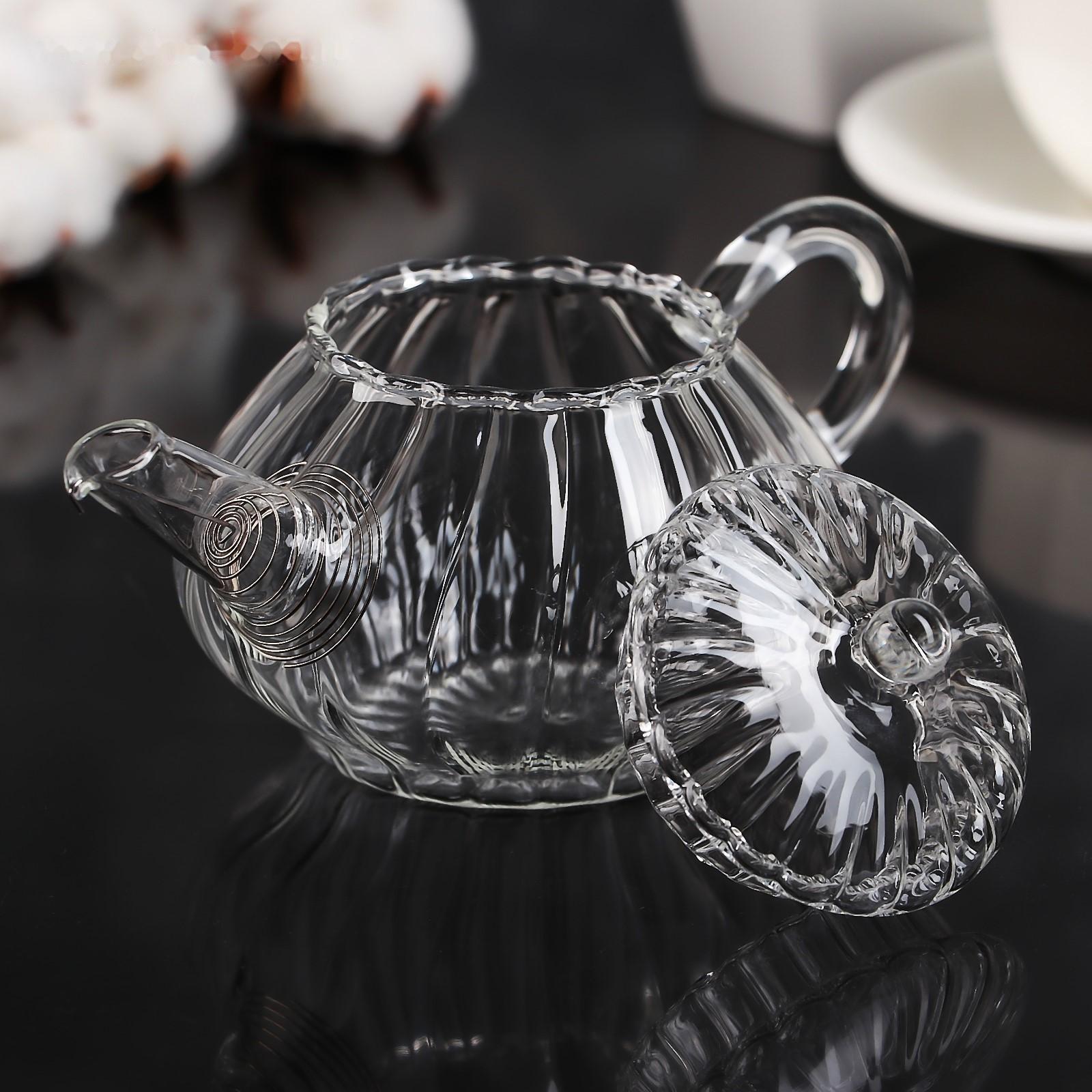 Чайник стеклянный заварочный «Диана», 150 мл, металлическое сито