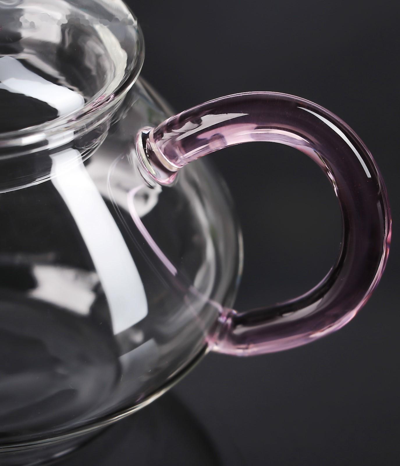 Чайник стеклянный заварочный «Валенсия с розой», 250 мл, металлическое сито