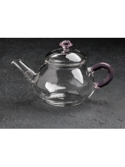 Чайник стеклянный заварочный «Валенсия с розой», 250 мл, металлическое сито