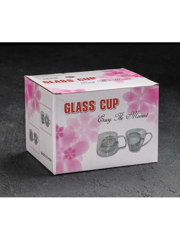 Чайник стеклянный заварочный «Валенсия с розой», 250 мл, металлическое сито