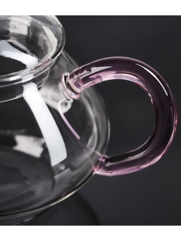 Чайник стеклянный заварочный «Валенсия с розой», 250 мл, металлическое сито