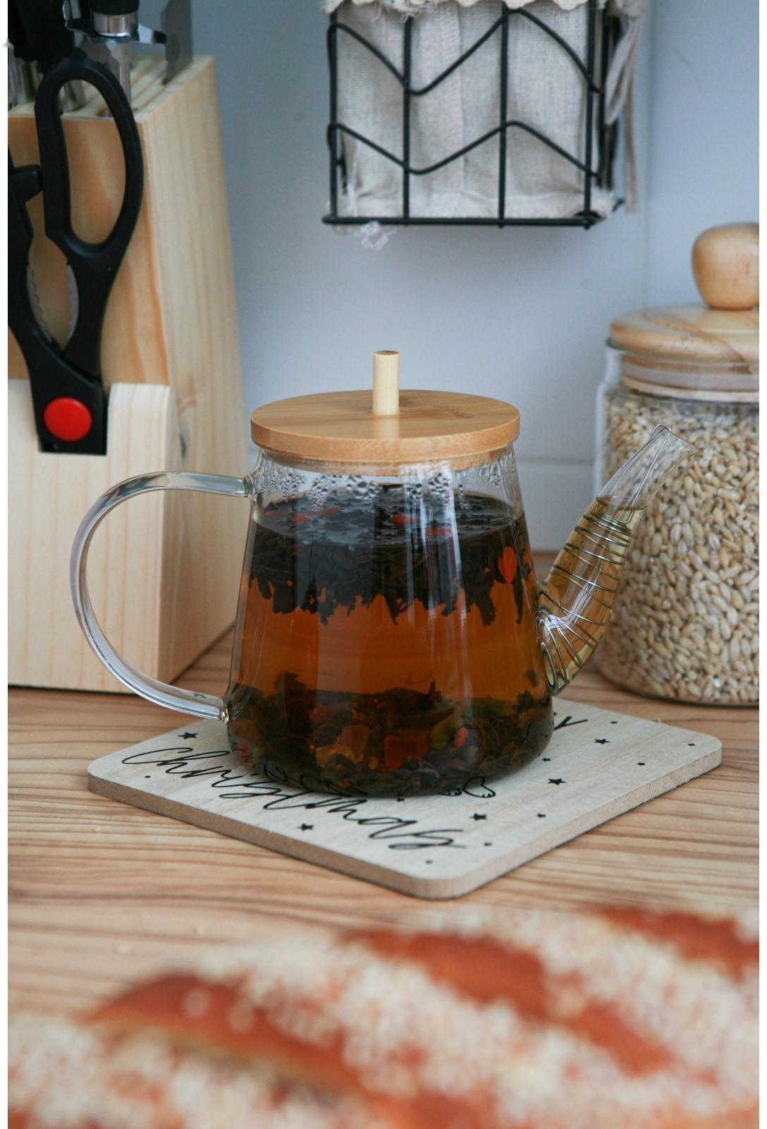 Чайник стеклянный заварочный Magistro «Бамбук», 600 мл