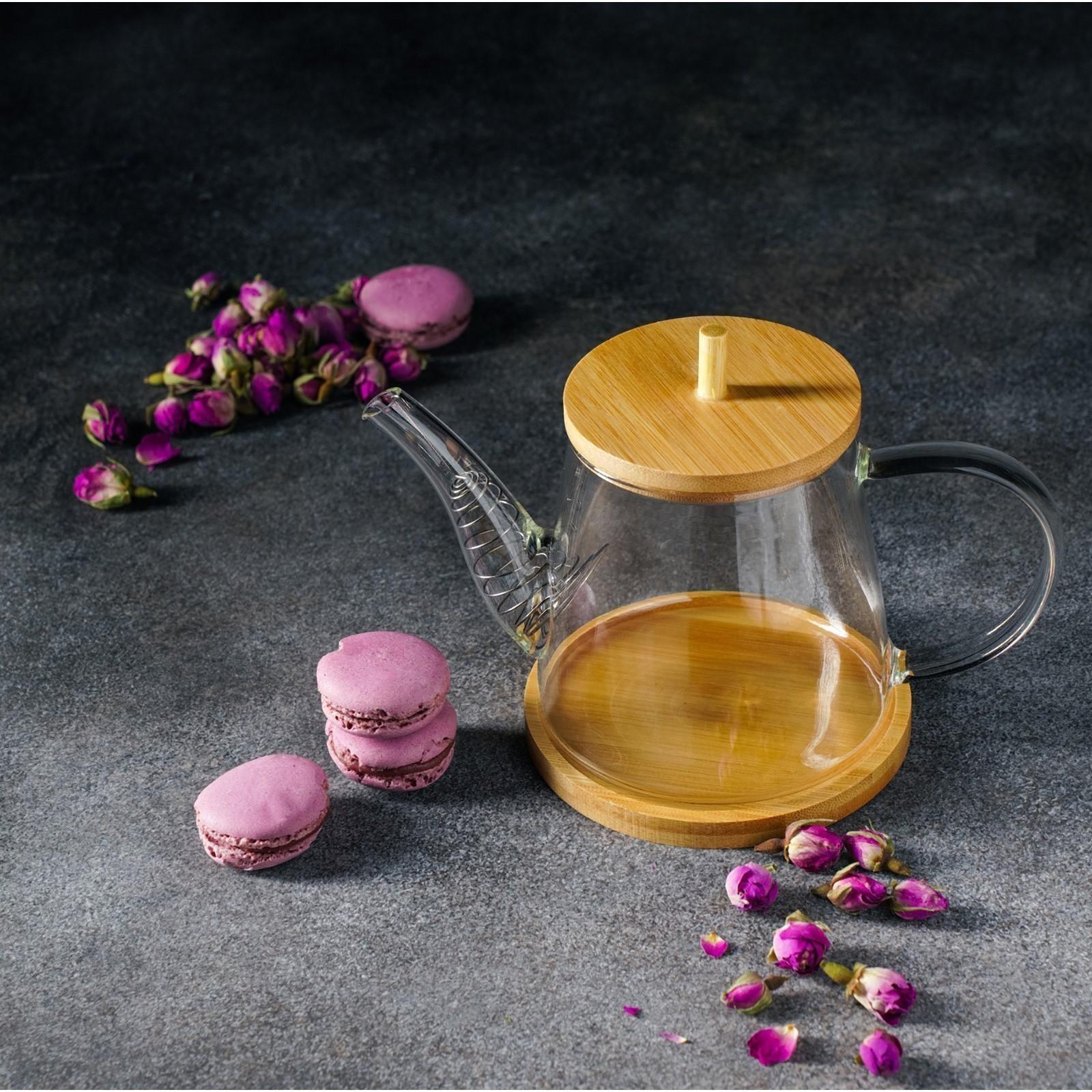 Чайник стеклянный заварочный Magistro «Бамбук», 600 мл