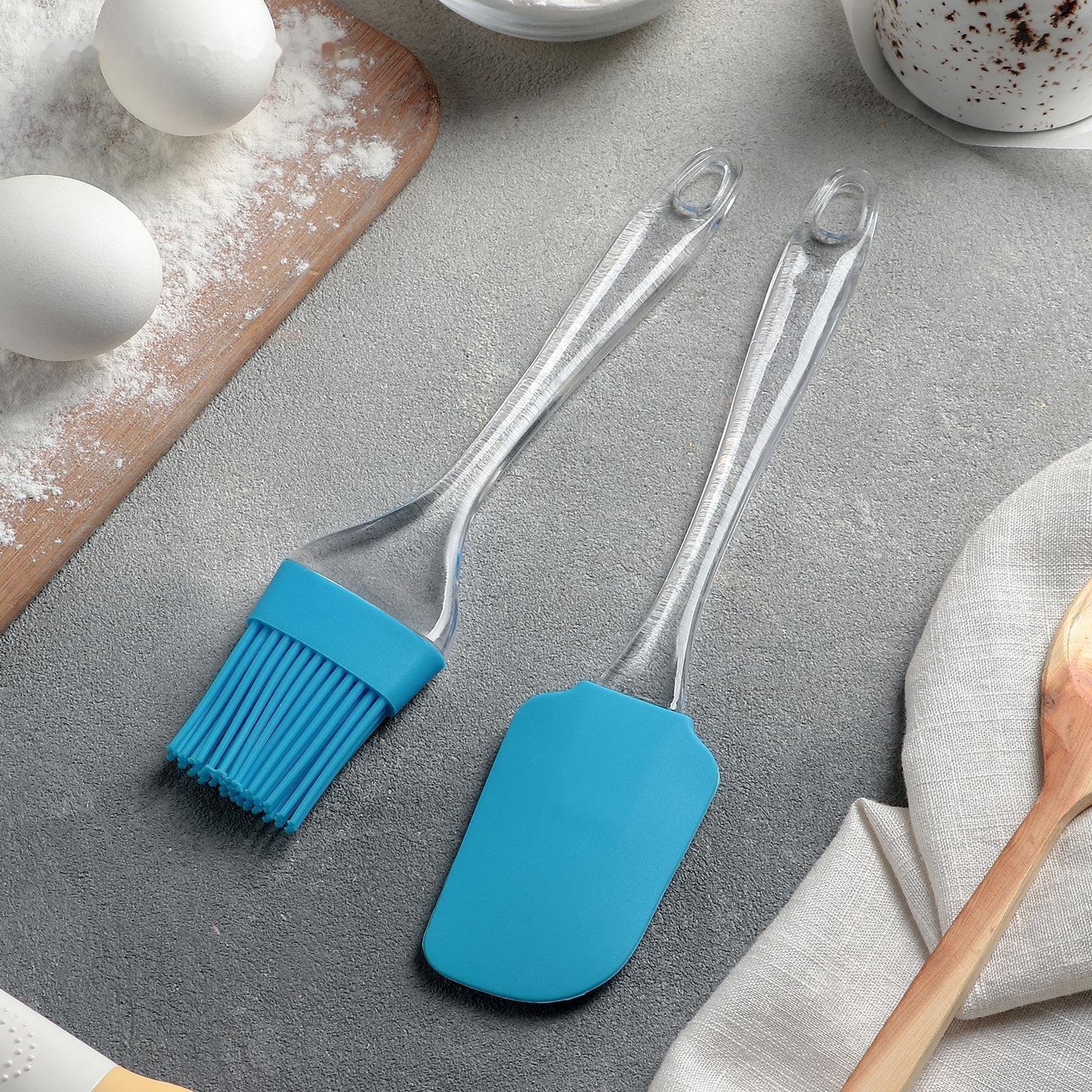 Набор для выпечки Доляна «Лёд», 2 предмета: лопатка 24 см, кисть 21 см, цвет МИКС