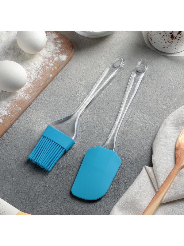 Набор для выпечки Доляна «Лёд», 2 предмета: лопатка 24 см, кисть 21 см, цвет МИКС