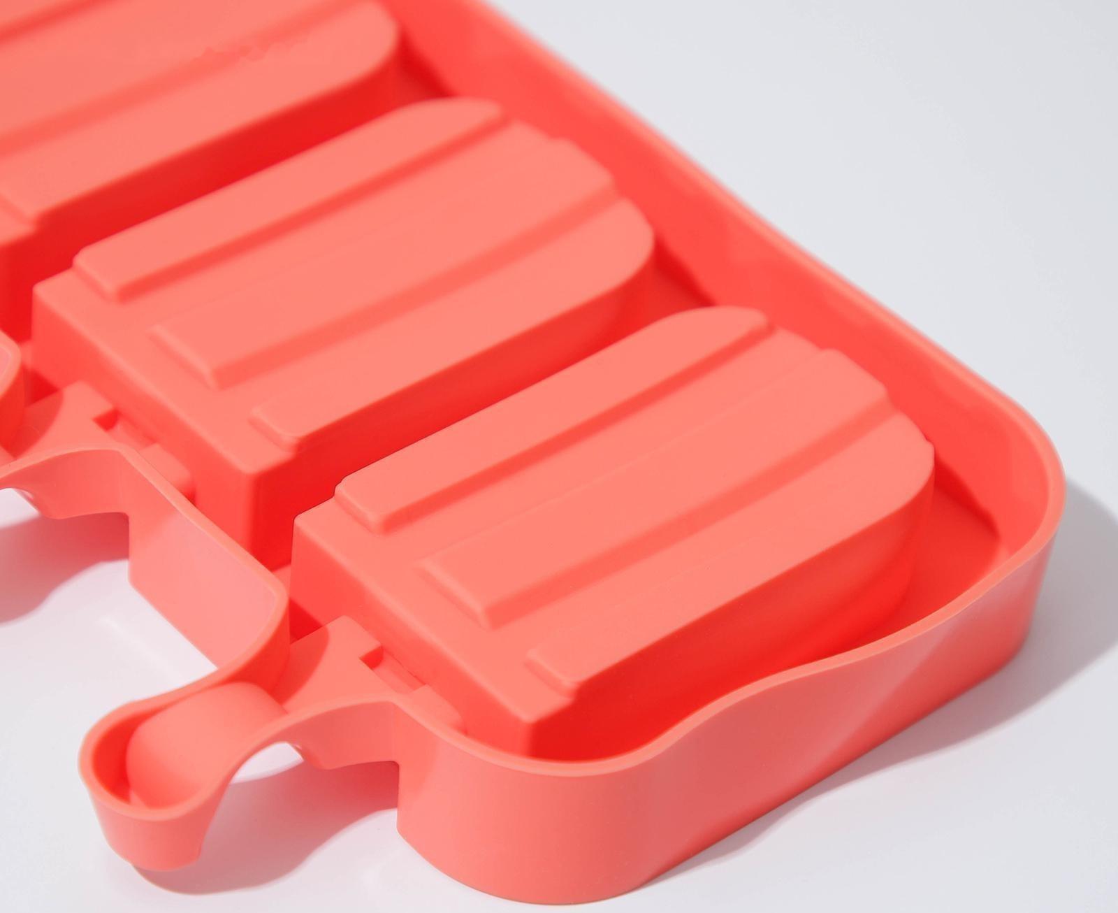 Форма для мороженого «Эскимо макси», 19,5×14,5×2,5 см, 3 ячейки (8,2×4,6 см), цвет МИКС