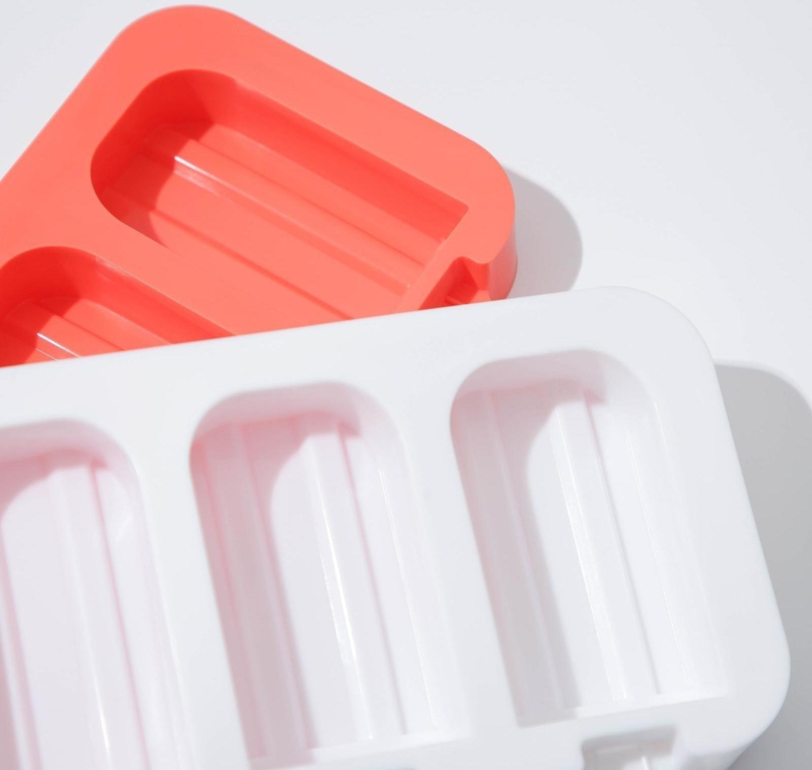 Форма для мороженого «Эскимо макси», 19,5×14,5×2,5 см, 3 ячейки (8,2×4,6 см), цвет МИКС