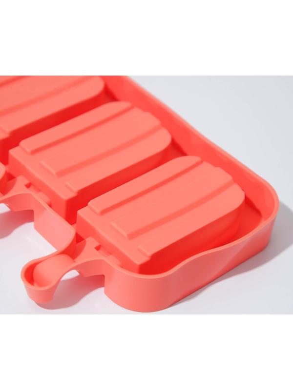 Форма для мороженого «Эскимо макси», 19,5×14,5×2,5 см, 3 ячейки (8,2×4,6 см), цвет МИКС