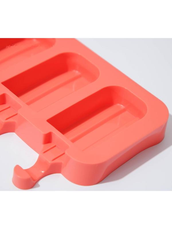 Форма для мороженого «Эскимо макси», 19,5×14,5×2,5 см, 3 ячейки (8,2×4,6 см), цвет МИКС