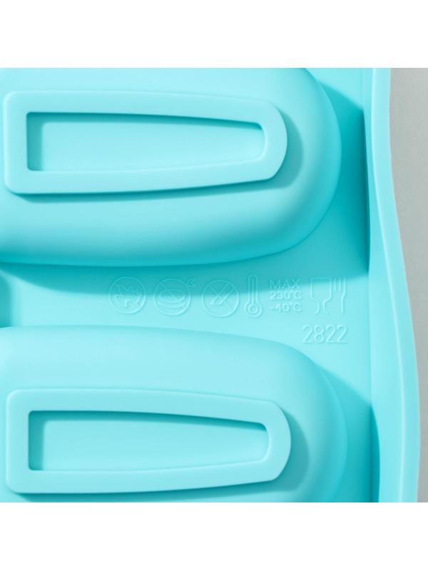 Форма для мороженого «Эскимо малое», 21,5×12,5×2 см, 4 ячейки (7×3,8 см), цвет МИКС