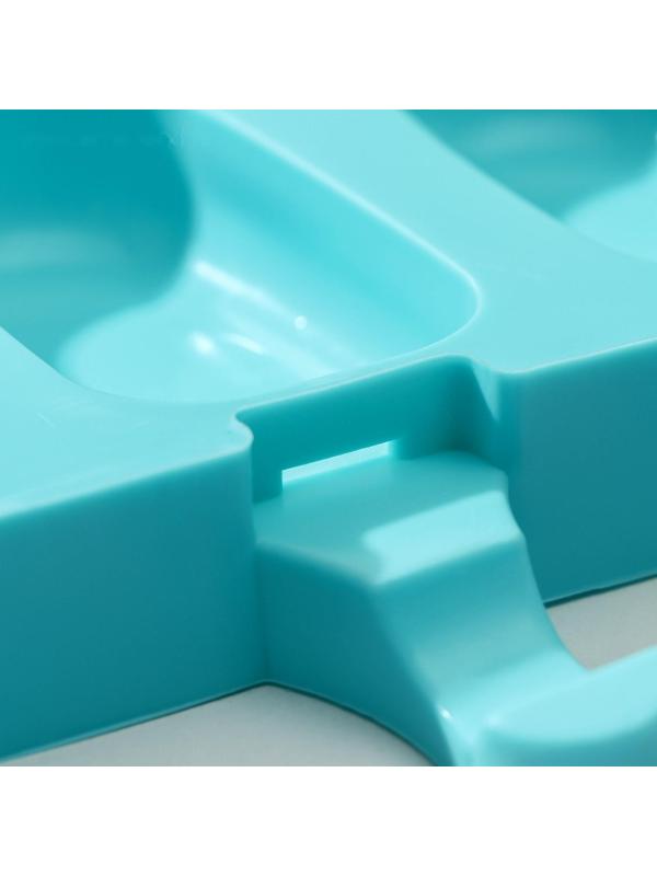 Форма для мороженого «Эскимо малое», 21,5×12,5×2 см, 4 ячейки (7×3,8 см), цвет МИКС