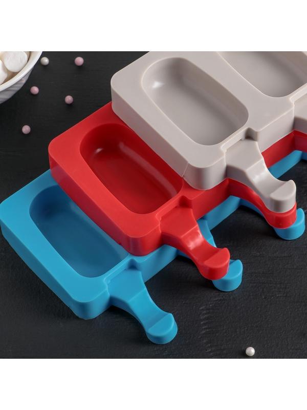 Форма для мороженого «Эскимо малое», 21,5×12,5×2 см, 4 ячейки (7×3,8 см), цвет МИКС