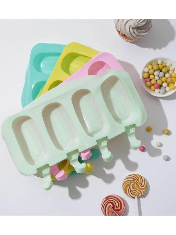 Форма для мороженого «Эскимо классика», 25,8×14,5×2,5 см, 4 ячейки, цвет МИКС